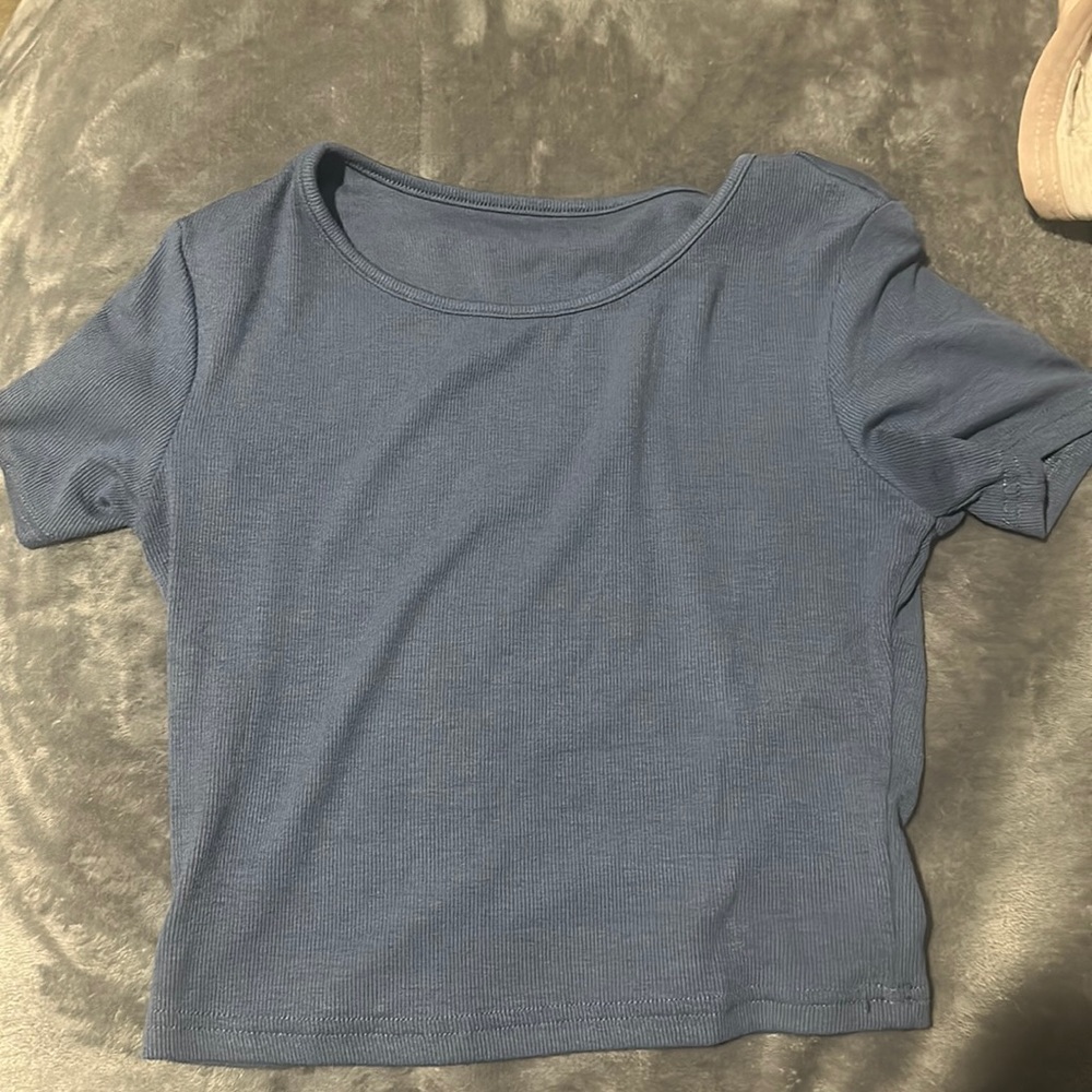 blue crop top from shein, never worn, no rips, tears, or stains.